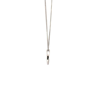 Sterling Silver Diamond Tear Drop Necklace 18"