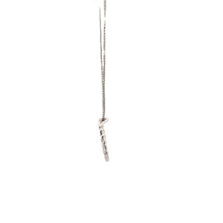 Sterling Silver and 10K Yellow Gold Heart in a Rope Diamond Necklace 18"