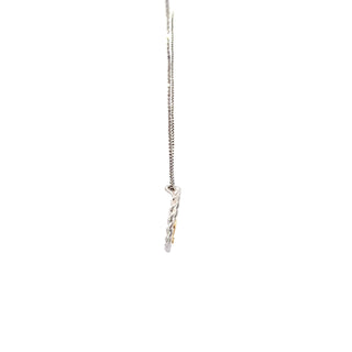Sterling Silver and 10K Yellow Gold Heart in a Rope Diamond Necklace 18"