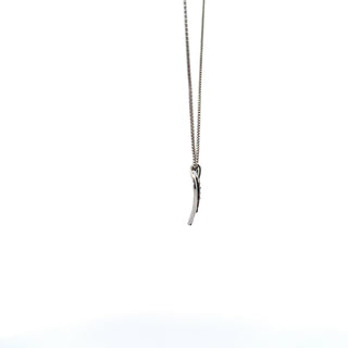 Sterling Silver Black & White Diamond Heart Necklace 18"