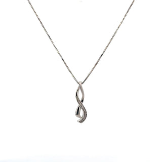 Sterling Silver Diamond Tie Necklace 18"