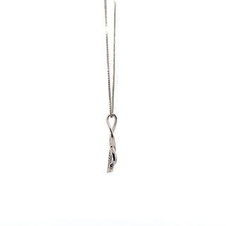 Sterling Silver Diamond Tie Necklace 18"