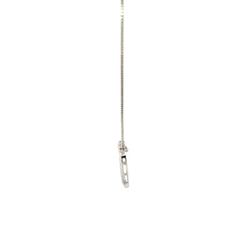 Sterling Silver Diamond Triple Heart Necklace 18"