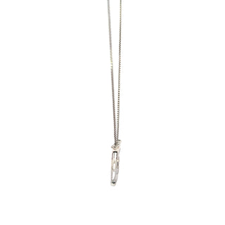 Sterling Silver Diamond Triple Heart Necklace 18"
