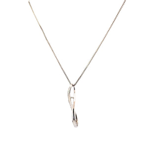 Sterling Silver Black & White Diamond Infinity Necklace 18"