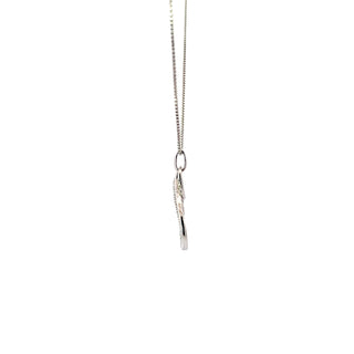 Sterling Silver Diamond Infinity Necklace 18"