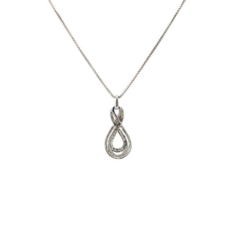 Sterling Silver Diamond Infinity Necklace 18"