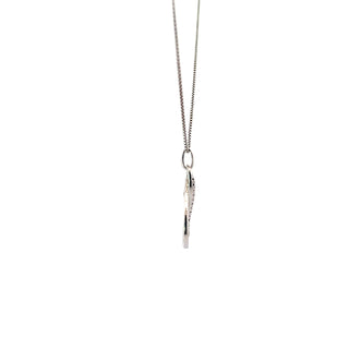 Sterling Silver Diamond Infinity Necklace 18"