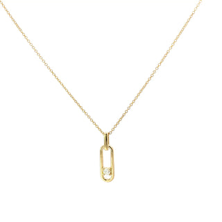 10K Yellow Gold Canadian Diamond Solitaire Pendant, 18"