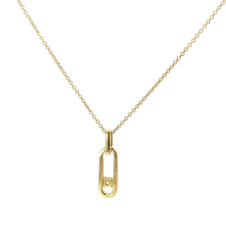10K Yellow Gold Canadian Diamond Solitaire Pendant, 18"