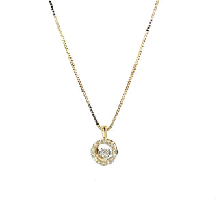 10K Yellow Gold 0.12cttw Diamond Necklace, 18"