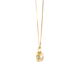 10K Yellow Gold 0.12cttw Diamond Necklace, 18"