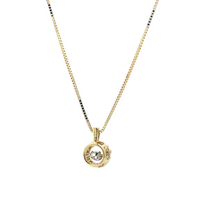 10K Yellow Gold 0.12cttw Diamond Necklace, 18"