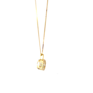 10K Yellow Gold 0.12cttw Diamond Necklace, 18"