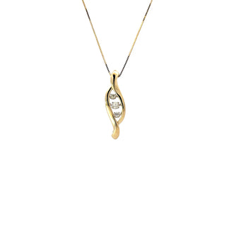 10k Yellow and White Gold 0.25cttw Diamond Necklace