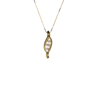 10k Yellow and White Gold 0.25cttw Diamond Necklace