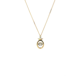 10K Yellow and White Gold 0.10cttw Canadian Diamond Necklace