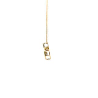 10K Yellow and White Gold 0.10cttw Canadian Diamond Necklace