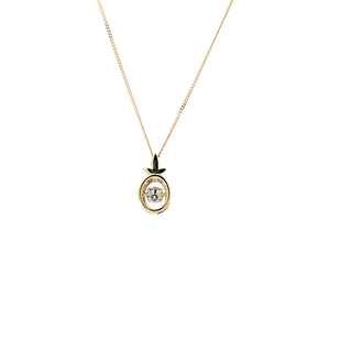 10K Yellow and White Gold 0.10cttw Canadian Diamond Necklace