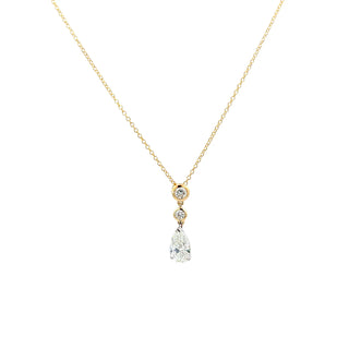 14K Yellow and White Gold 1.25cttw Lab Grown Diamond Necklace