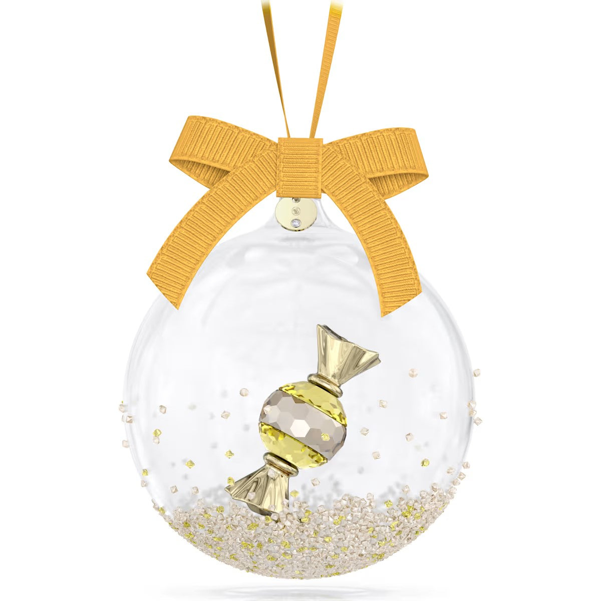 Swarovski -   Holiday Cheers Dulcis Ball Ornament, Yellow 5688315