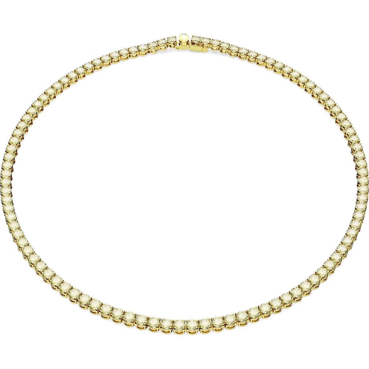 Swarovski Matrix Tennis necklace, Round cut, Yellow, Gold-tone plated - 5661191