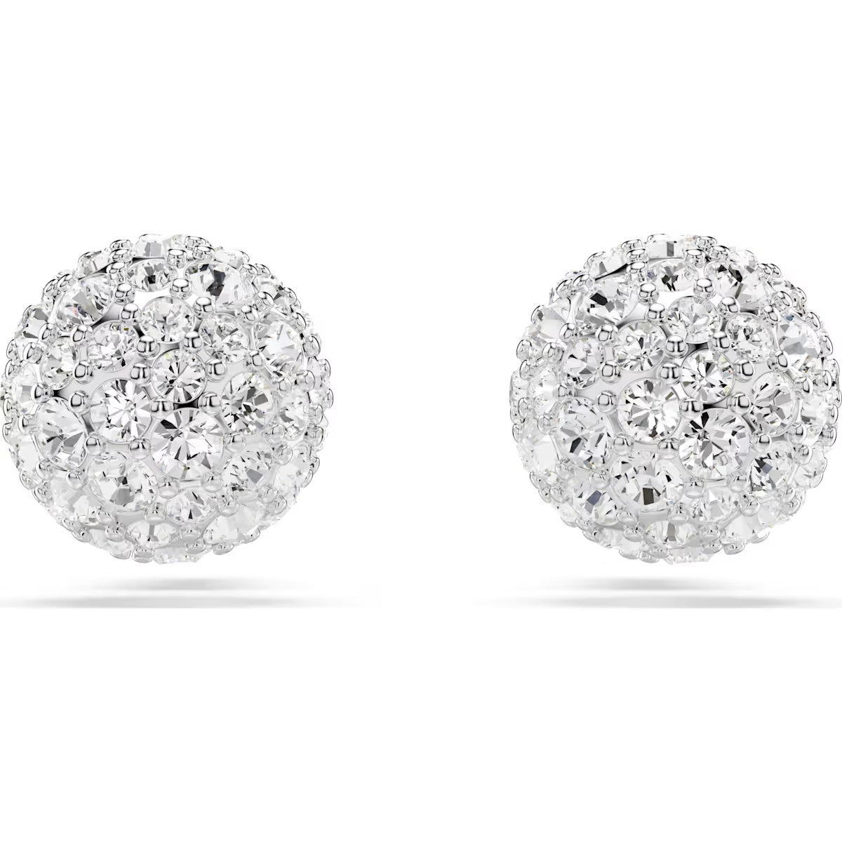 Swarovski - Dextera stud earrings, Round cut, White, Rhodium plated - 5700290