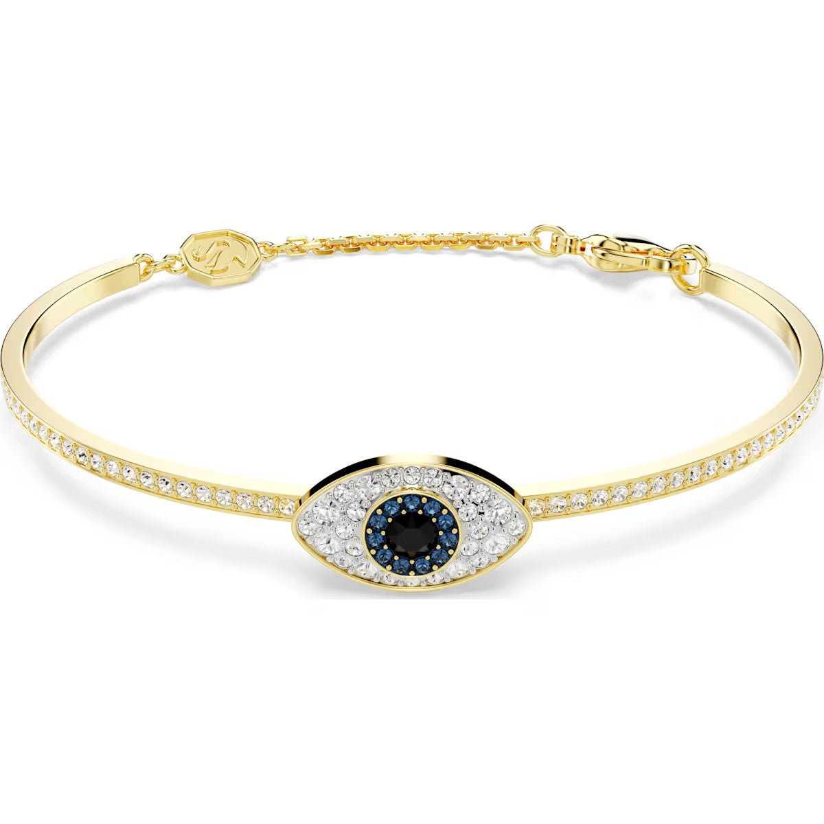 Swarovski - Symbolica bangle, Evil eye, Blue, Gold-tone plated