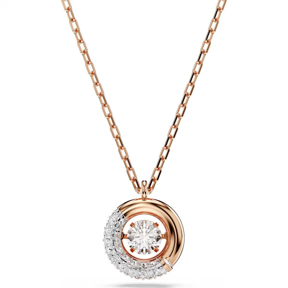 Swarovski - Dextera pendant, Round cut, White, Rose gold-tone plated - 5692257