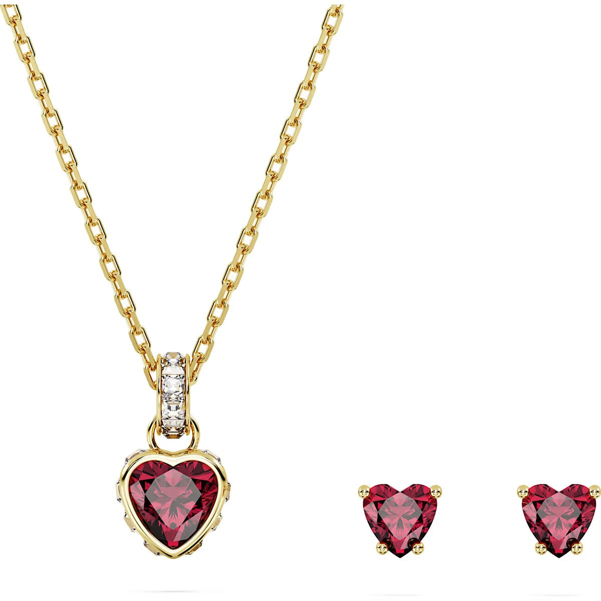 Swarovski - Chroma set, Heart, Red, Gold-tone plated - 5684506