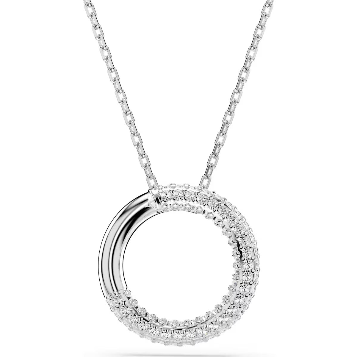 Swarovski - Dextera pendant, Pavé, White, Rhodium plated - 5692737