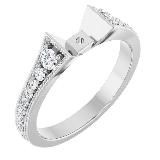 14K Semi Custom Emerald Engagement Ring