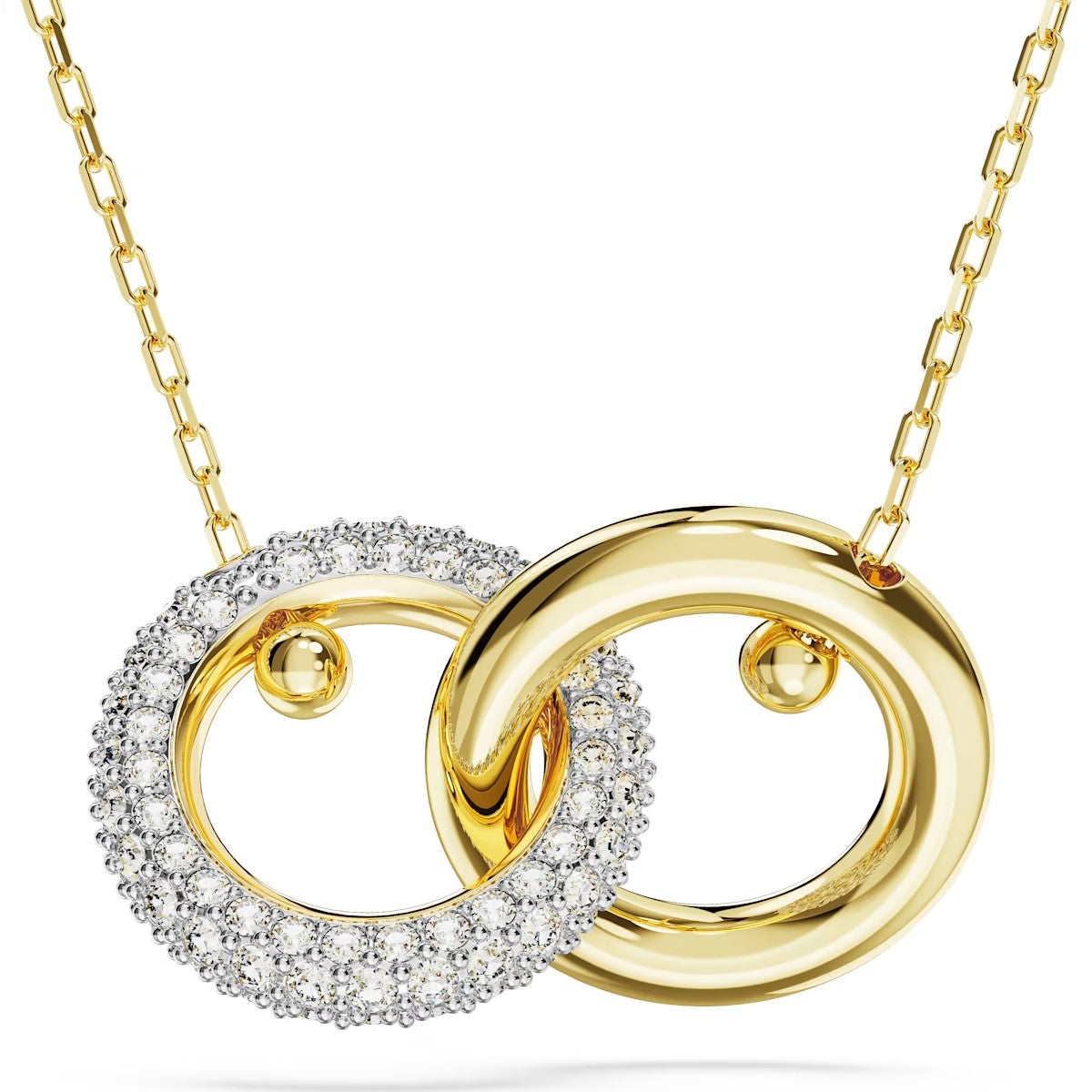 Swarovski - Dextera pendant, Interlocking loop, White, Gold-tone plated - 5668820