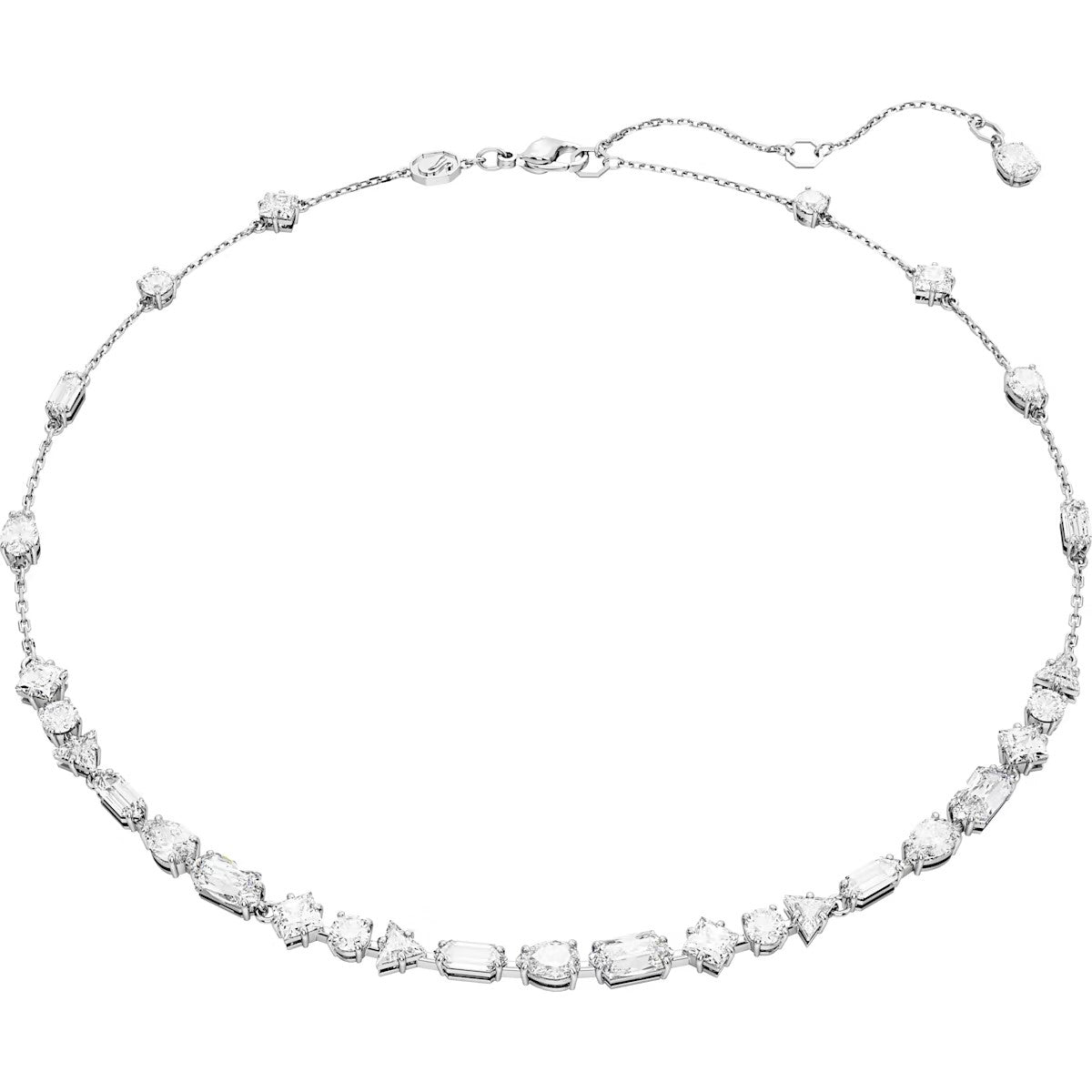 Swarovski Mesmera necklace, Mixed cuts, Scattered design, White, Rhodium plated 5676989