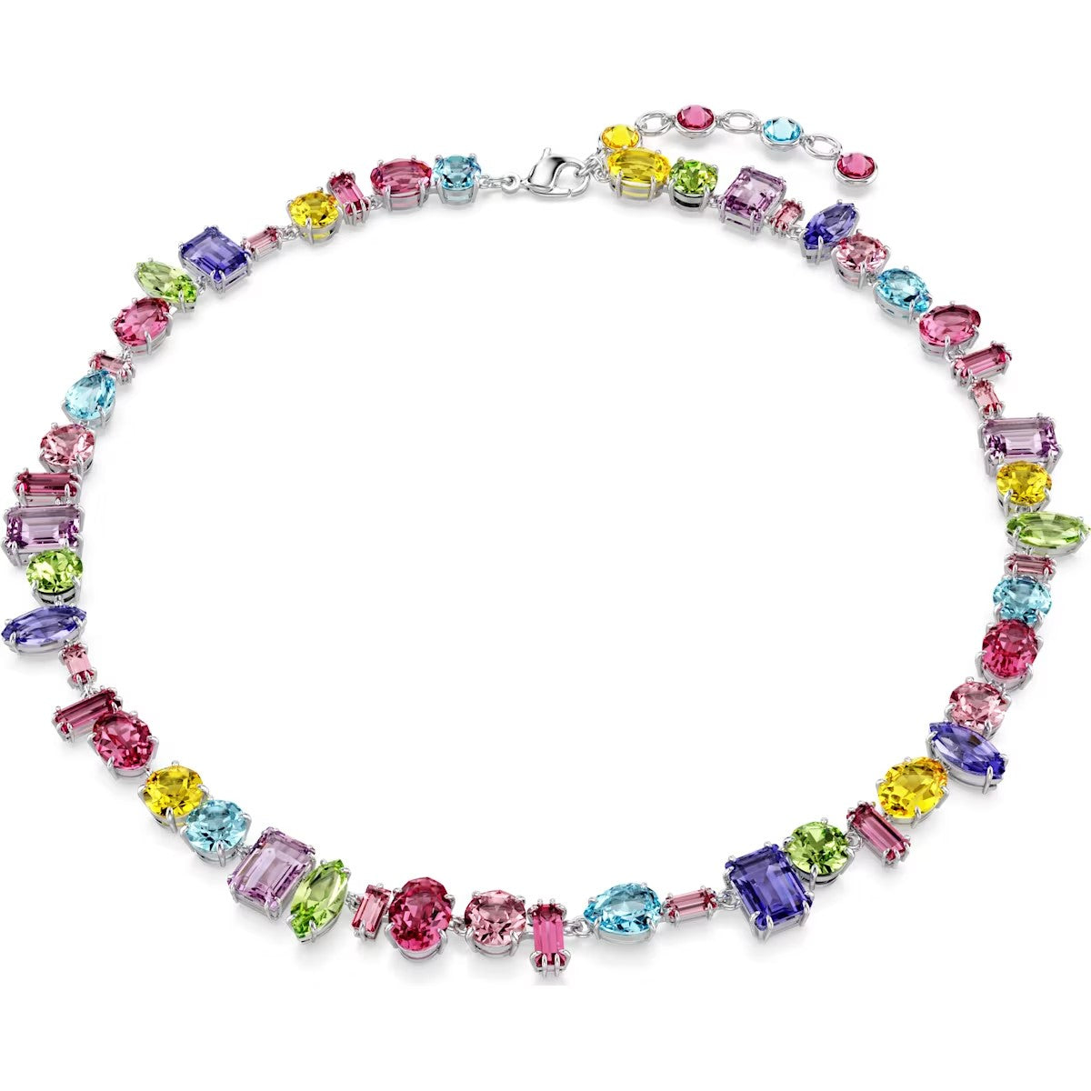 Swarovski Gema necklace, Mixed cuts, Multicolored, Rhodium plated 5656397
