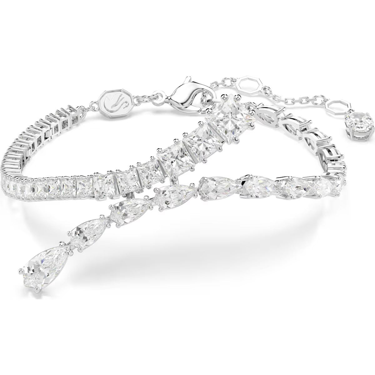 Swarovski Matrix bracelet, Mixed cuts, White, Rhodium plated 5693154