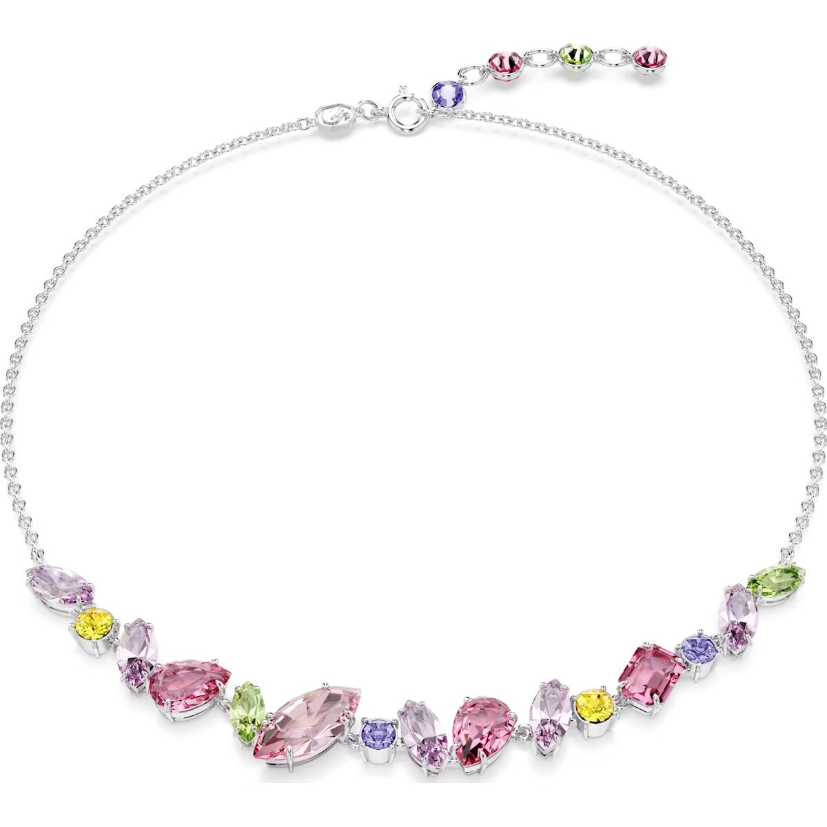 Swarovski Gema necklace, Mixed cuts, Multicolored, Rhodium plated - 5658398