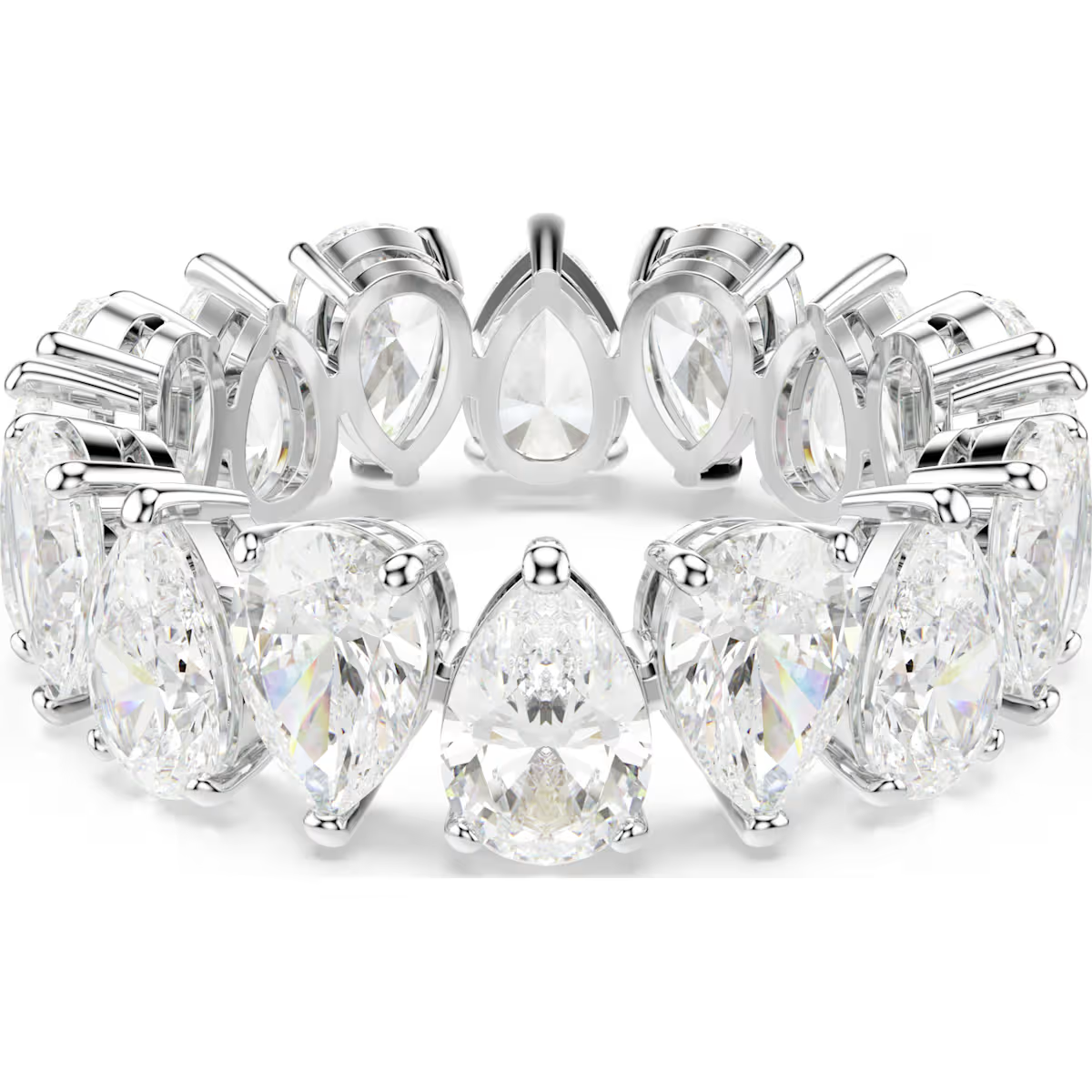 Matrix Vittore ring, Pear cut, White, Silver-tone finish