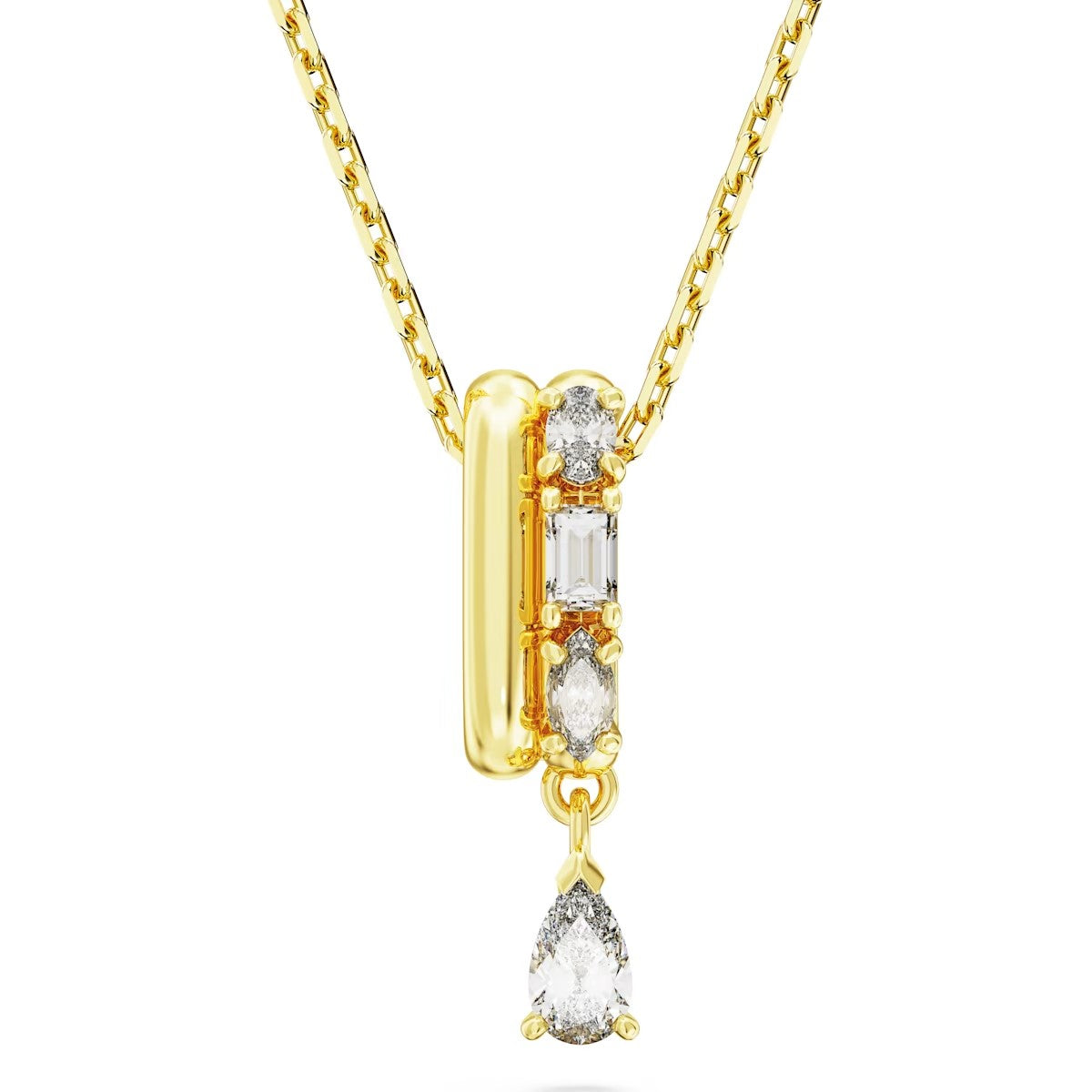 Swarovski Dextera pendant, Mixed cuts, White, Gold-tone plated 5663333