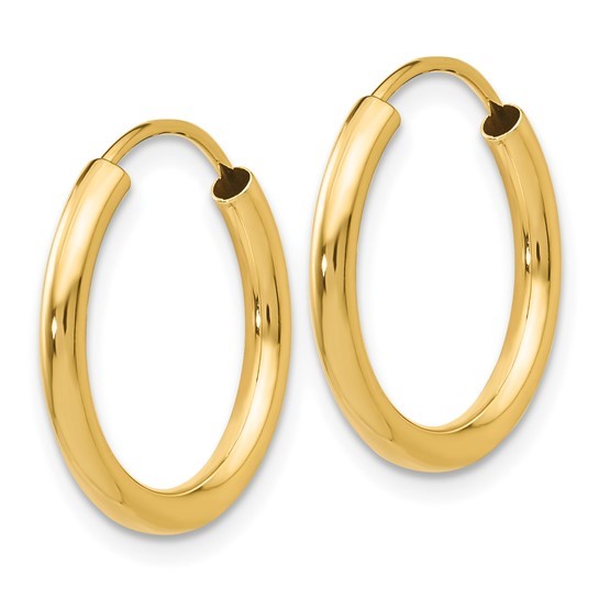 Tracking - 10K Yellow Gold Polished Round Hoop Earrings 2MM