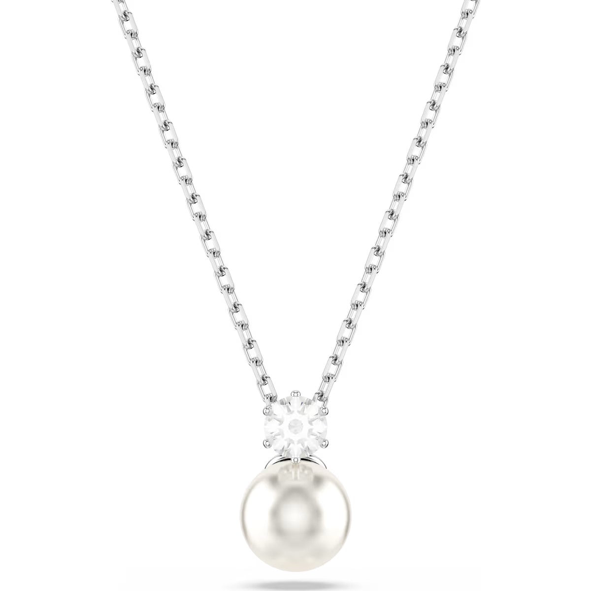 Swarovski - Matrix pendant, Crystal pearl, Round cut, White, Rhodium plated - 5693897