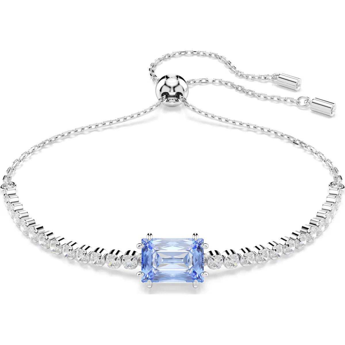 Swarovski Matrix Tennis bracelet, Mixed cuts, Blue, Rhodium plated - 5693412