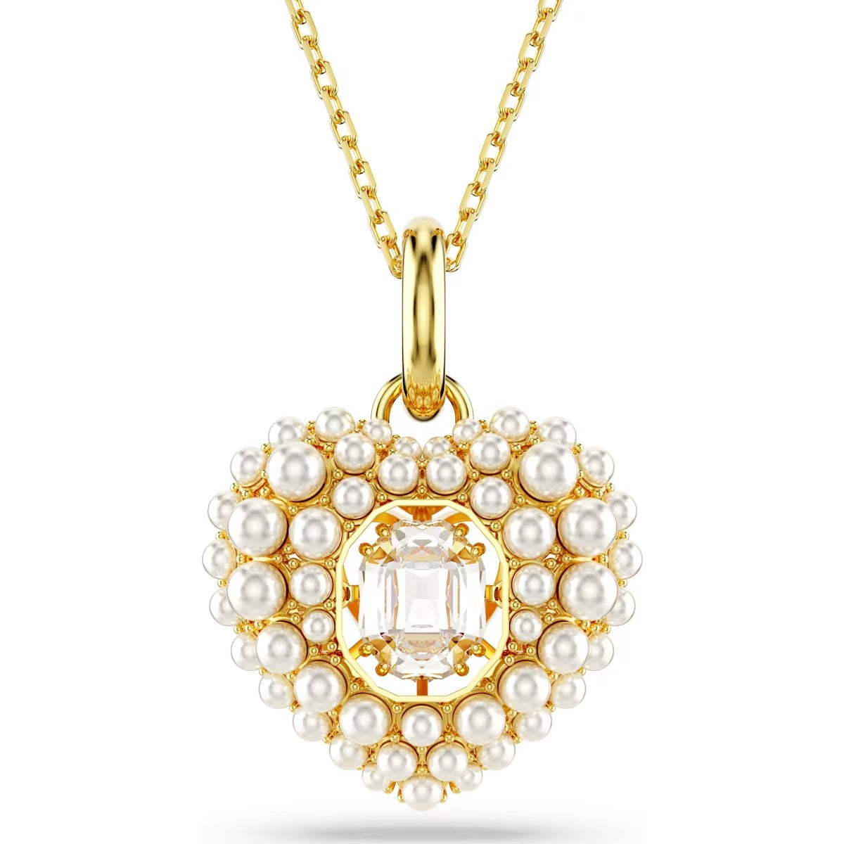 Swarovski -  Hyperbola pendant, Heart, White, Gold-tone plated 5680399