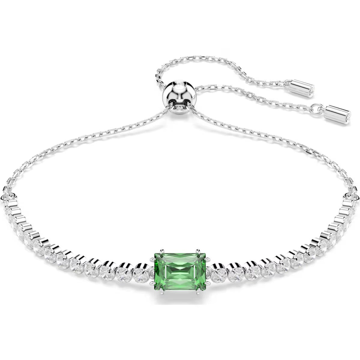 Swarovski Matrix Tennis bracelet, Mixed cuts, Green, Rhodium plated 5693411