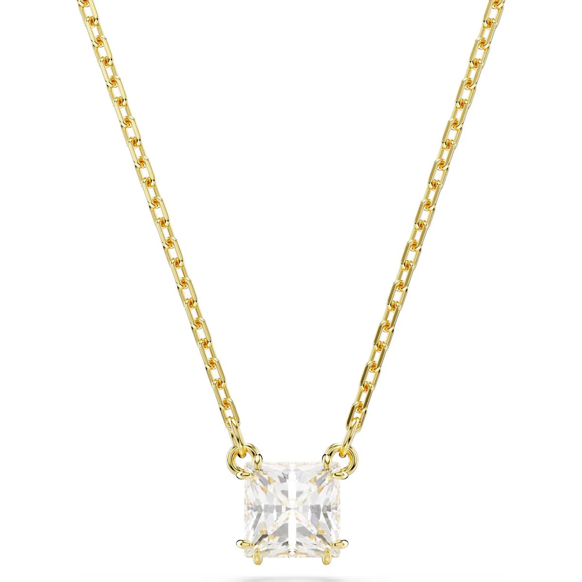 Swarovski - Stilla pendant, Square cut, White, Gold-tone plated - 5693153