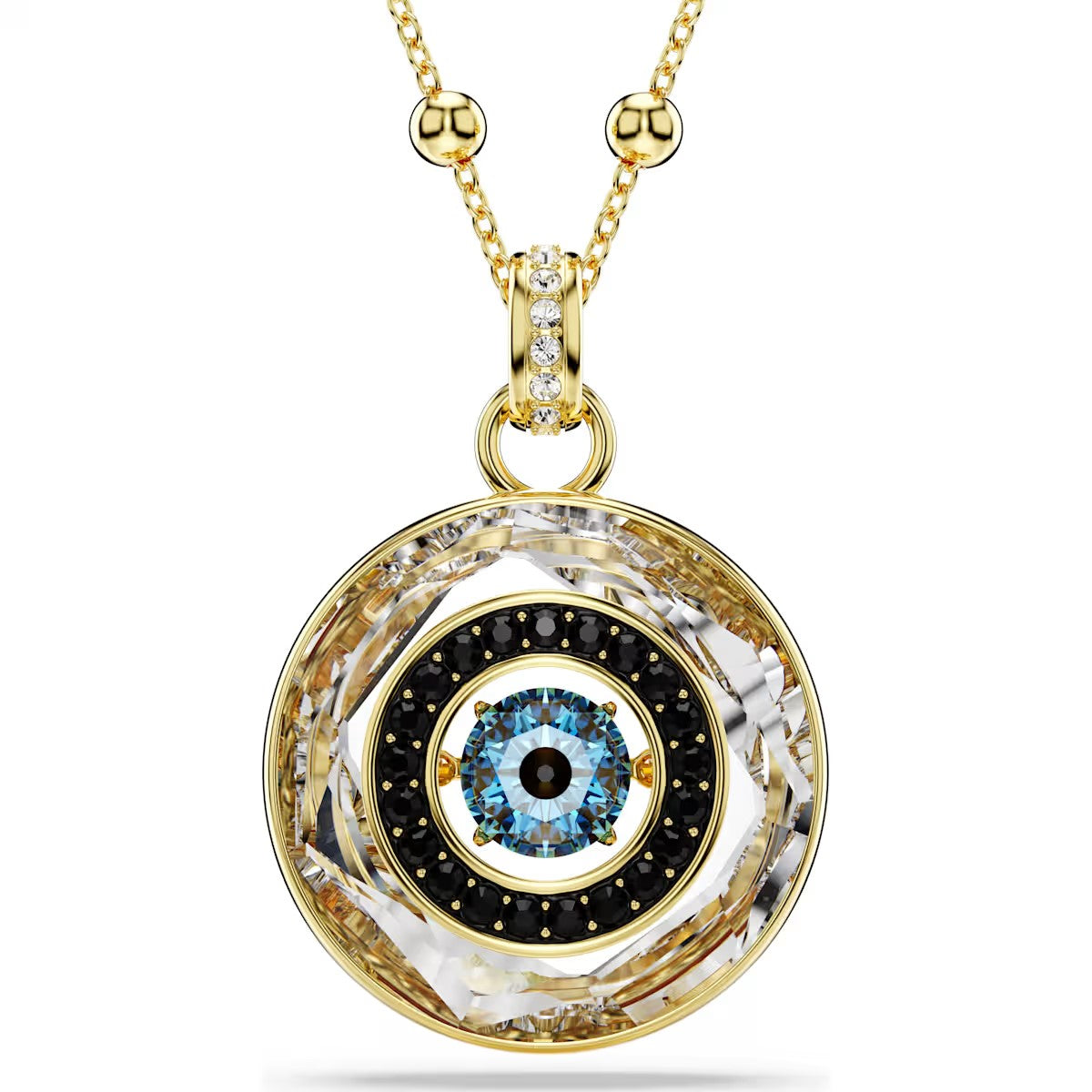 Swarovski Symbolica pendant, Evil eye, Medium, Multicolored, Gold-tone plated - 5692166