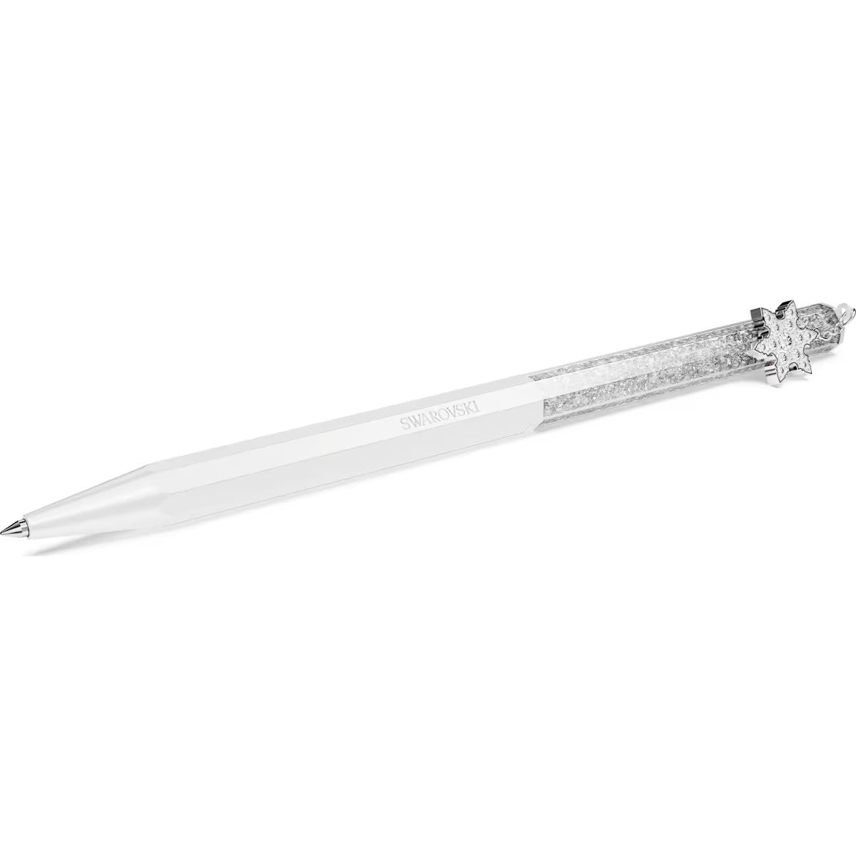 Swarovski Crystalline ballpoint pen, Octagon shape, Snowflake, White, White lacquered 5696718