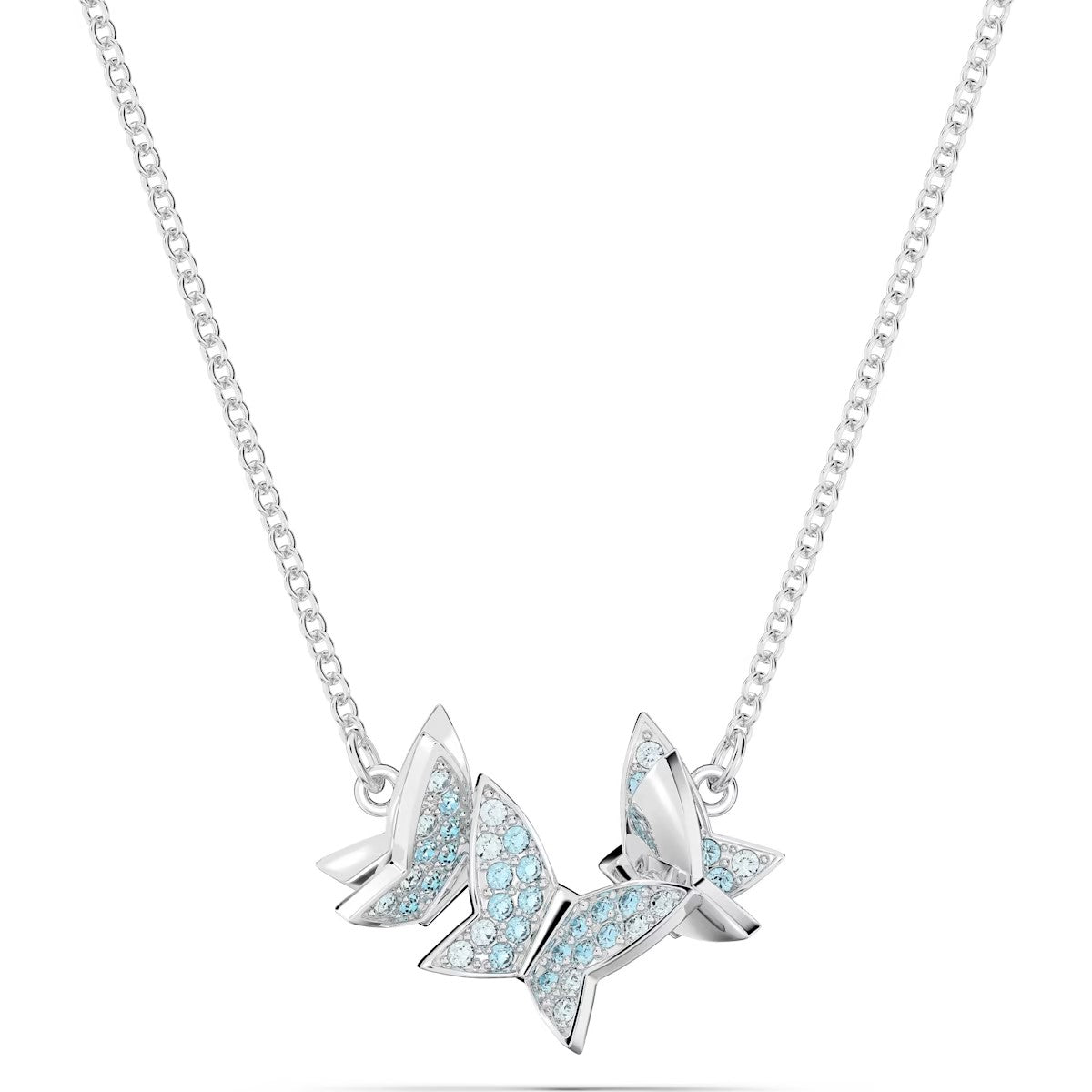 Swarovski Lilia necklace Butterfly, Blue, Rhodium plated - 5662181