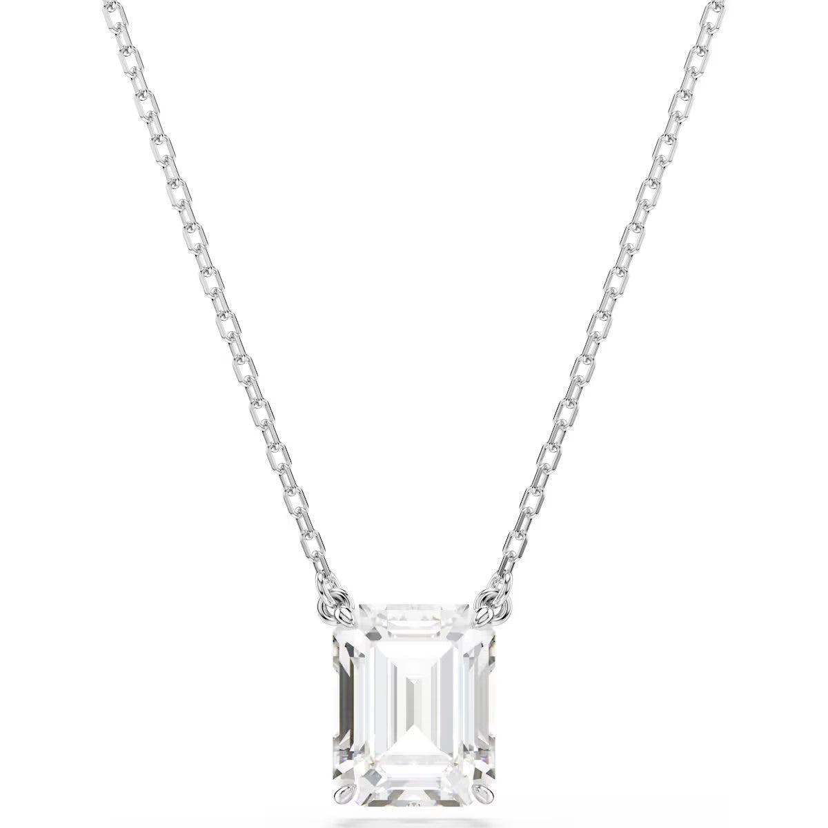 Swarovski - Stilla pendant, Octagon cut, White, Rhodium plated - 5693405