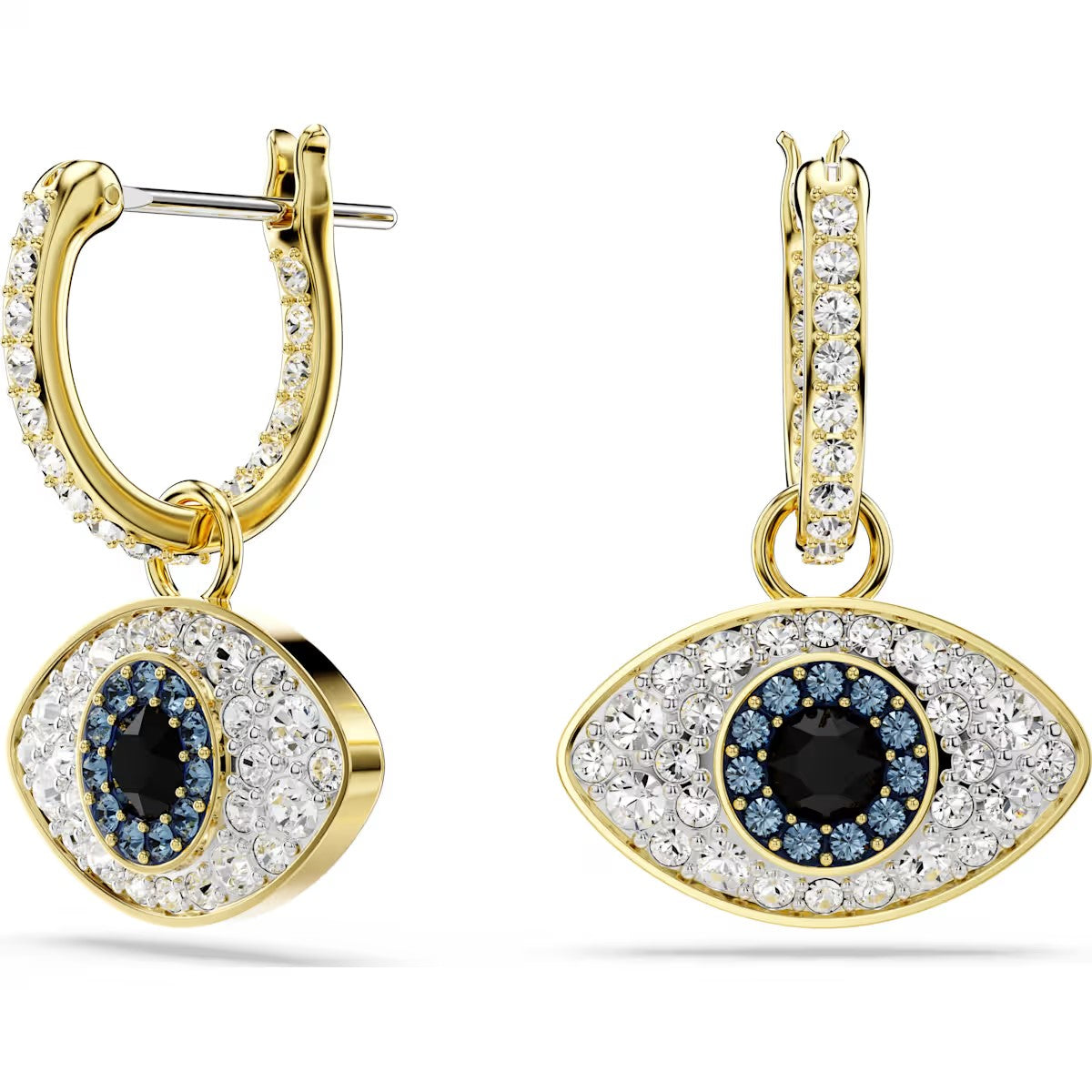 Swarovski - Symbolica drop earrings, Evil eye, Blue, Gold-tone plated - 5692163